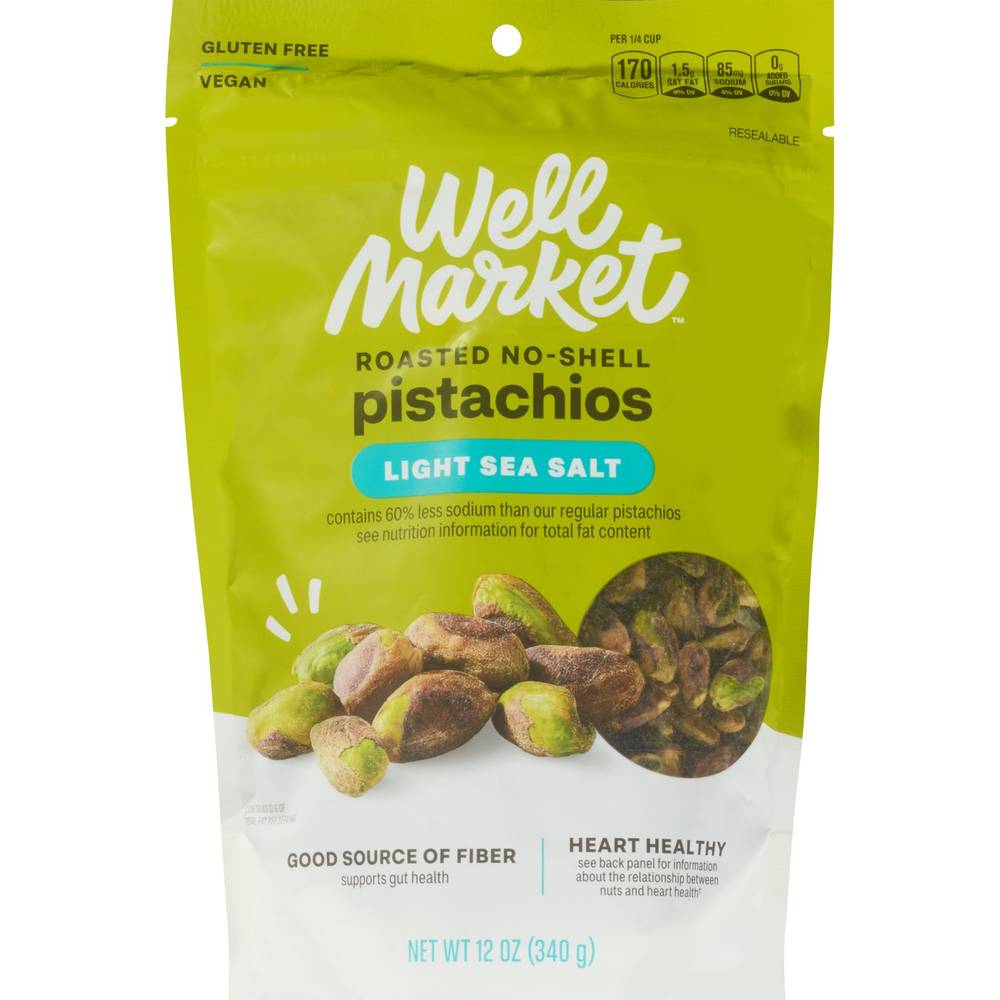 Well Market Roasted Light Salt Pistachio Kernels, 12 Oz