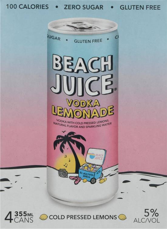 Beach Juice Vodka Lemonade (4ct, 355 ml)
