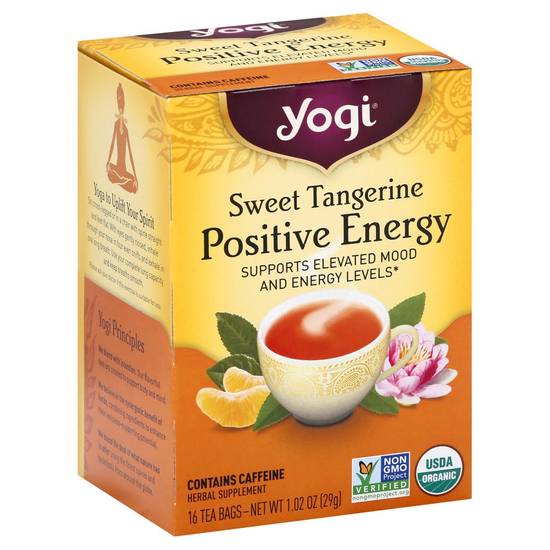 Sweet Tangerine Positive Energy Herbal Tea Yogi 16 tea bags