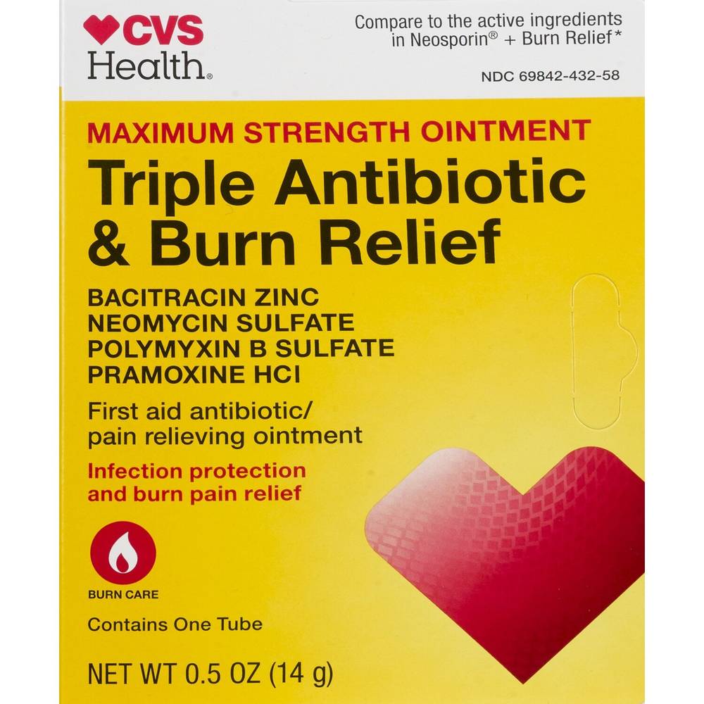 Cvs Health Maximum Strength Triple Antibiotic & Burn Relief Ointment