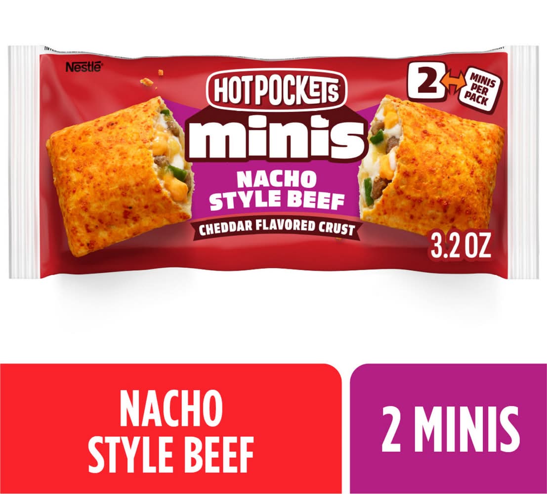 Hot Pockets Minis Nacho Style Beef Cheddar Flavored Crust Bite Size Snacks Frozen Sandwiches Frozen Snacks 2 Minis 1pk