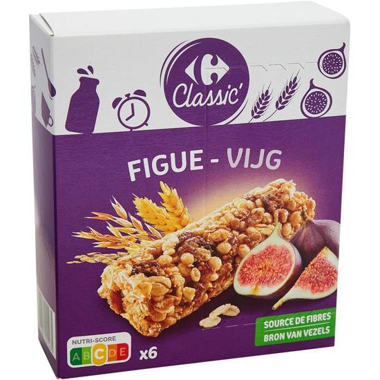 Carrefour Classic' - Barres céréales figue (6 pièces)