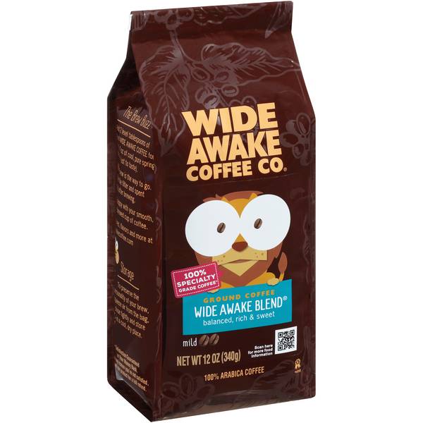 Wide Awake Coffee Co. Mild Roast Blend 100% Arabica Ground Coffee (12 oz)