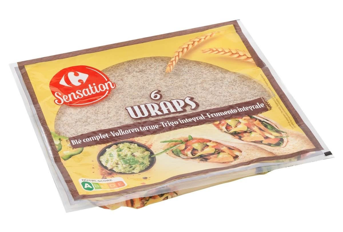 Carrefour Sensation Wraps Blé Complet 6 Pièces 370 g