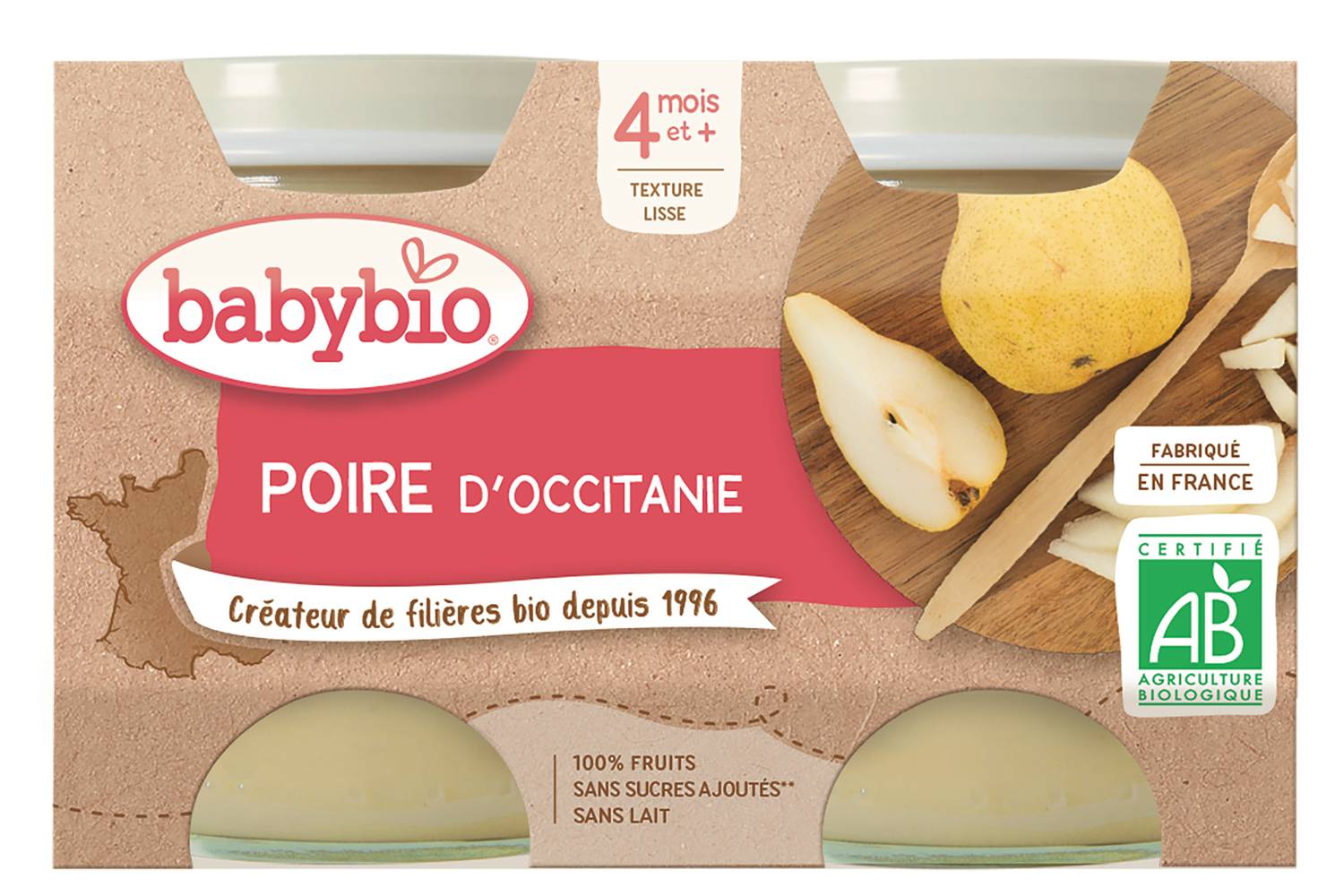 Babybio - Purée de poires bio (2 pièces)