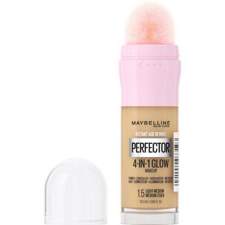 Maybelline Instant Age Rewind Perfector 4-in-1 Glow Makeup, Light-Medium (20 ml)