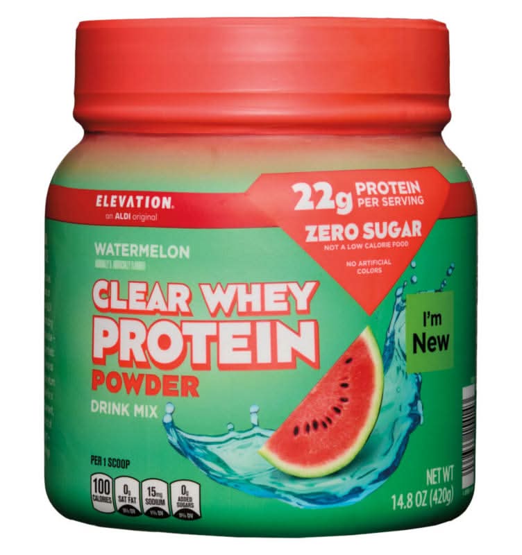 Elevation Clear Whey Protein Powder Drink Mix, Watermelon (14.8 oz)