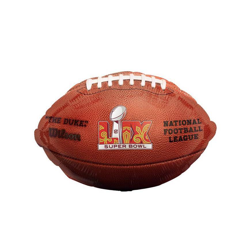 Uninflated Super Bowl Football Foil Balloon, 17in x 12in