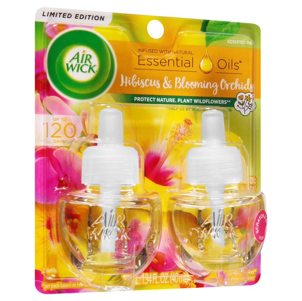 Air Wick Essential Oils Hibiscus & Blooming Orchids Scented Oil Refills (1.4 fl oz)