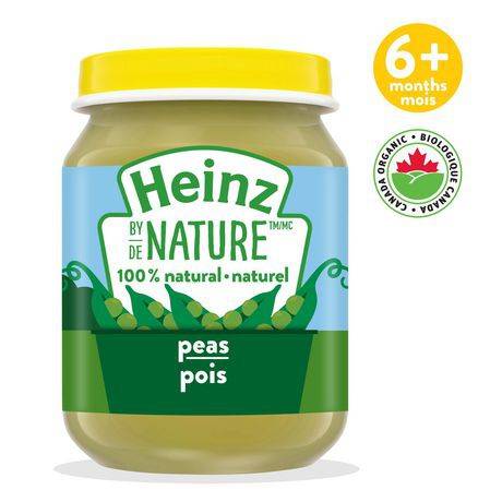 Heinz by nature aliments naturels 100 % pour b b s heinz de nature   pois biologiques en pur e - organic peas purée (128 ml)