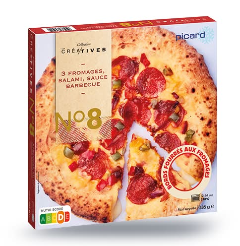 Pizza 3 fromages salami sauce barbecue