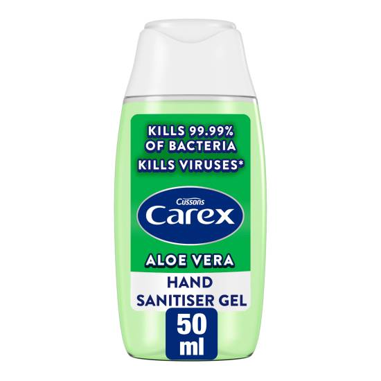 Carex Antibacterial Hand Sanitiser Gel Aloe Vera 50ml