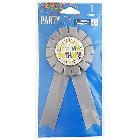 It's Party Time It's My Birthday Ribbon - 1.0 ea