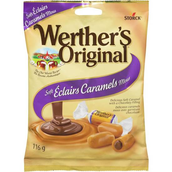 Werther's caramels mou avec garniture chocolatée (116 g) - soft éclair (116 g)