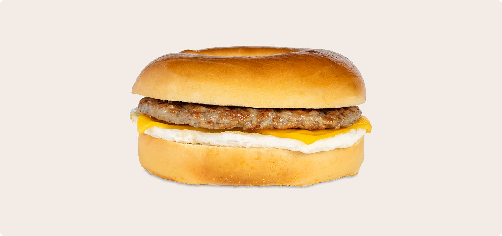 Turkey Sausage, Egg and Cheese Bagel