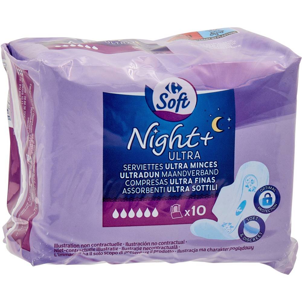 Carrefour - Serviettes hygiéniques nuit