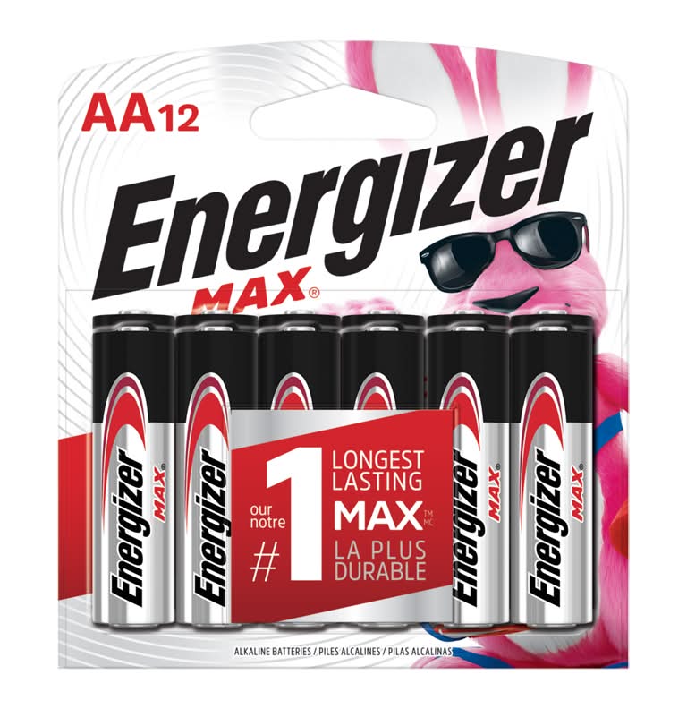 Energizer maxi piles alcalines aa (12 unités) - energizer max aa longest lasting alkaline batteries (12 ct)