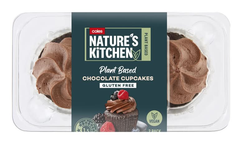 Coles Natures Kitchen Chocolate Cupcake (130g, 2 pack)