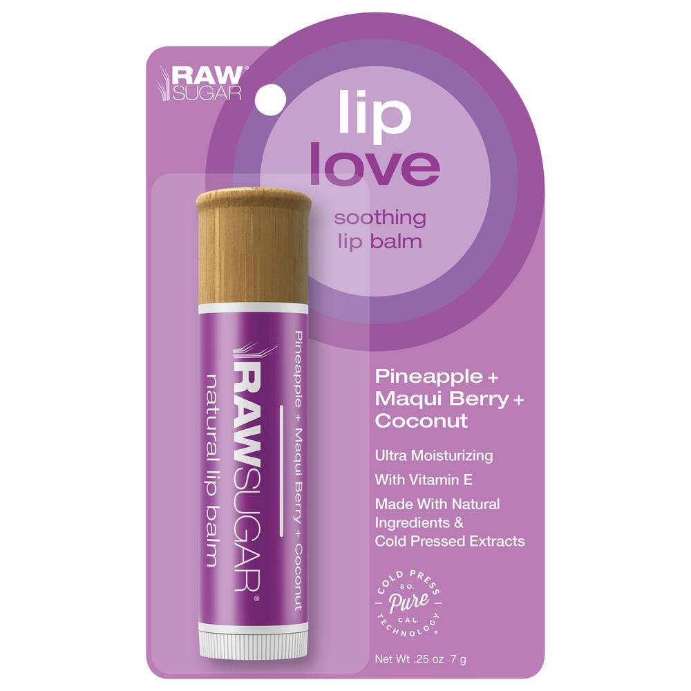 Raw Sugar Lip Love Soothing Pineapple + Maqui Berry + Coconut Lip Balm (7 g)