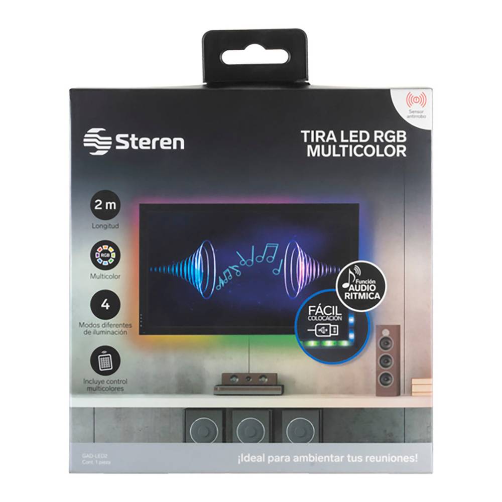 Steren tira led multicolor rgb (1 pieza)