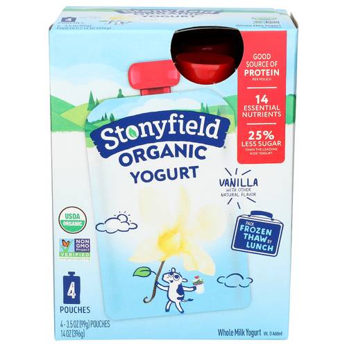 Stonyfield Organic Vanilla Yogurt Pouches 4 Pack