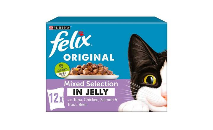 Felix Mixed Selection Cat Food Pouch 12 pack 100g (350552)