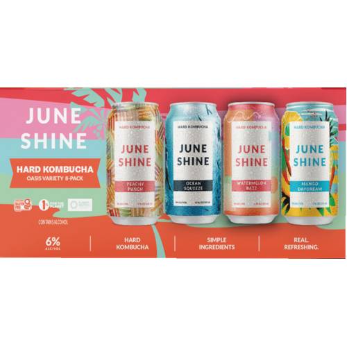 Juneshine Oasis Hard Kombucha Variety 8 Pack Cans