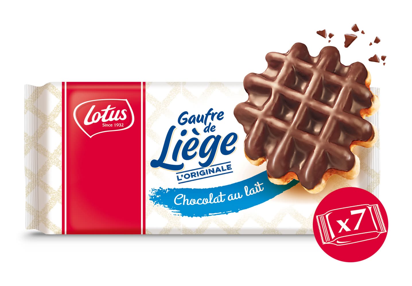 Lotus - Gaufre de liège, chocolat au lait (7 x 51,8g)