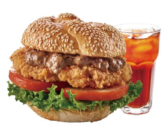 KITKAT®奇脆 XL 勁辣炸雞芝加哥堡組合餐 KITKAT® XL Mr.Burger with Spicy Deep-Fried Chicken Combo