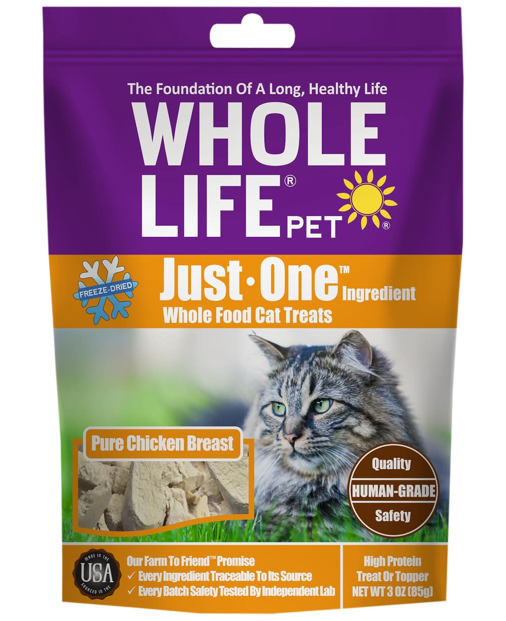 Whole Life Pet Just One Ingredient Freeze Dried Cat Treats - High Protein, Chicken, 3 oz (Flavor: Chicken, Size: 3 Oz)