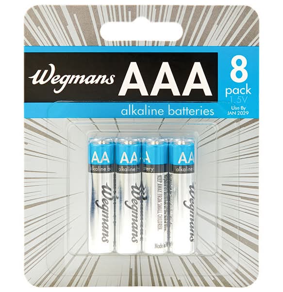 Wegmans AAA Alkaline Batteries, 1.5 Volt, 8 Pack