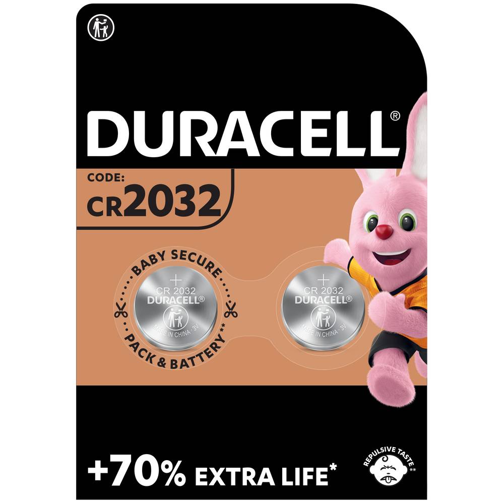 Duracell - Pile bouton lithium cr2032 3v (2 pièces)