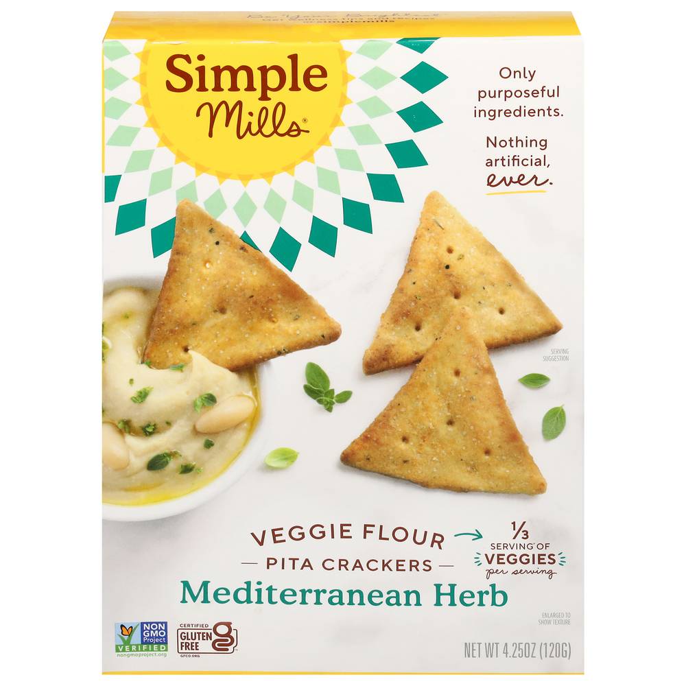 Simple Mills Ever Veggie Pita Crackers, Mediterranean Herb (4.25 oz)