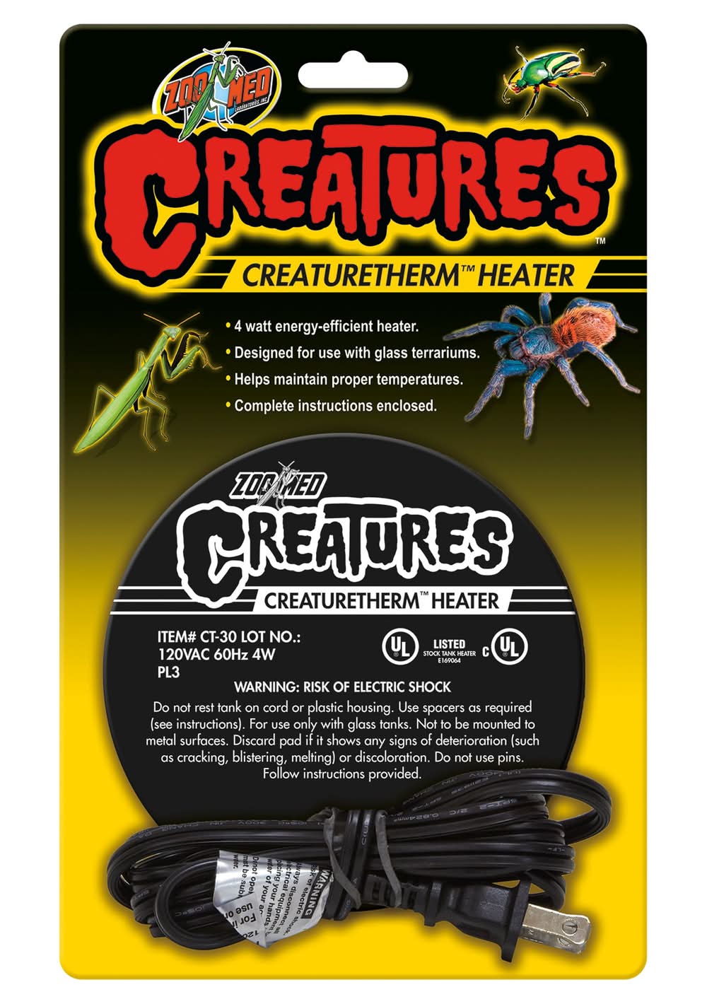 Zoo Med Creatures Creaturetherm Reptile Heater (Size: 4W)