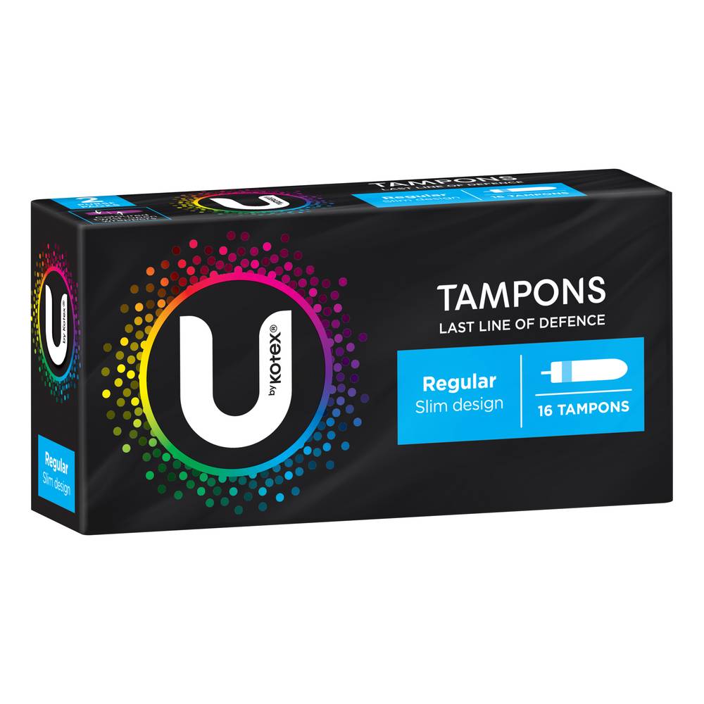 U by Kotex Regular Slim Design Tampons, Women (16 pack)