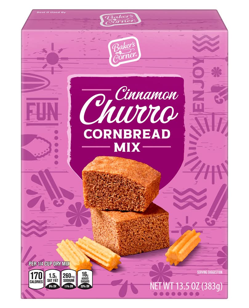Baker's Corner Cornbread Mix, Cinnamon Churro (13.5 oz)