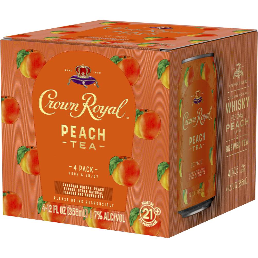 Crown Royal Ready To Drink Canadian Whisky Cocktail (4 pack, 12 fl oz) (peach tea)