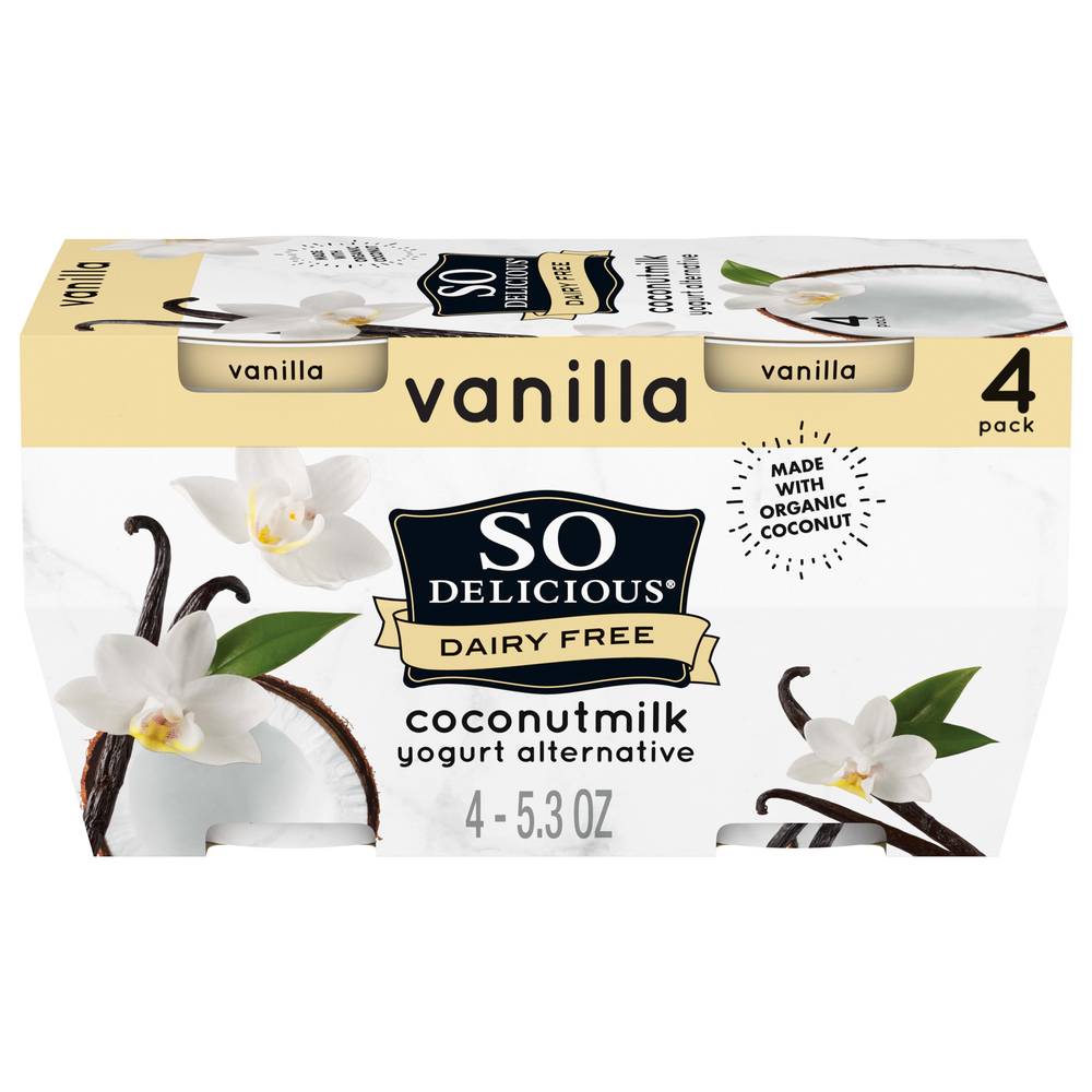 So Delicious Dairy Free Coconut Milk Yogurt Alternative, Vanilla (21.2 oz, 4 ct)