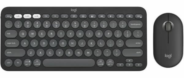 Logitech Pebble 2 Combo, Wireless Keyboard and Mouse, Quiet and Portable, Customizable, Logi Bolt, Tonal Graphite - 920012061