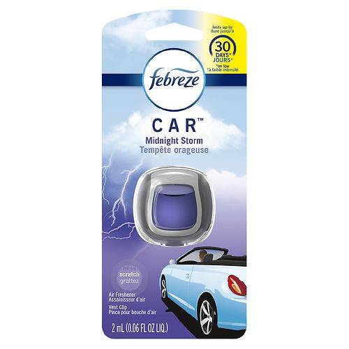 Febreze Car Odor-Eliminating Air Freshener Vent Clip Midnight Storm - 1.0 ea