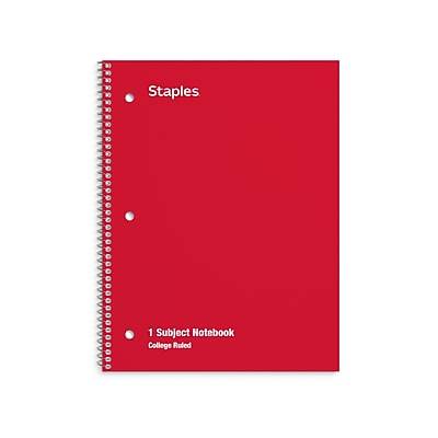 Staples Subject Notebook (8" x 10.5"/assorted)
