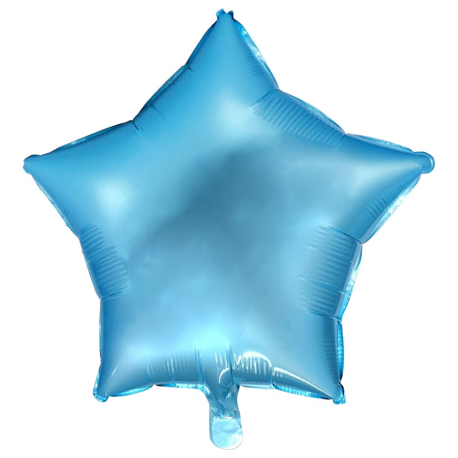 Star-Shaped Foil Balloons, 18 in, Light Blue