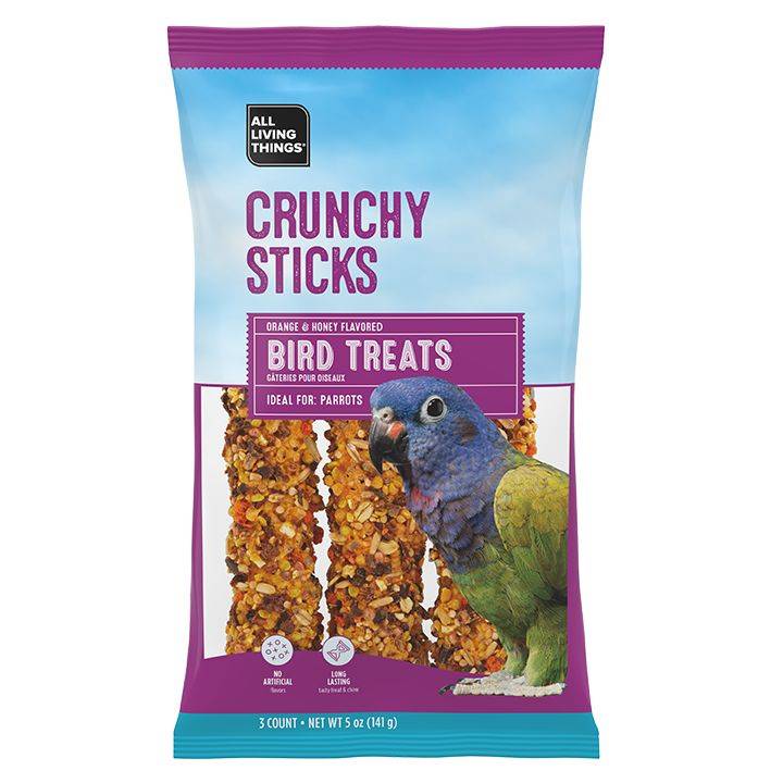 All Living Things® Orange & Honey Flavor Parrot Crunchy Sticks - 3 Count (Color: Assorted, Size: 3 Count)