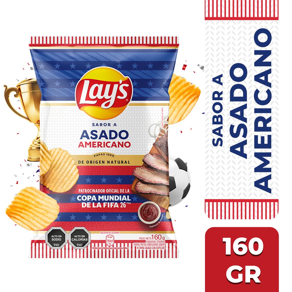 Lay's · Papas fritas onduladas - Asado Americano (160 g)