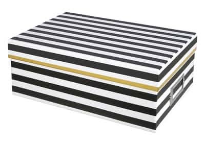 Black & White Stripe Photo Box By Simply Tidy