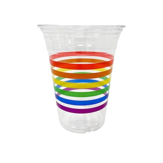 16Oz. Pride Striped Plastic Cups By Celebrate It, 12Ct.