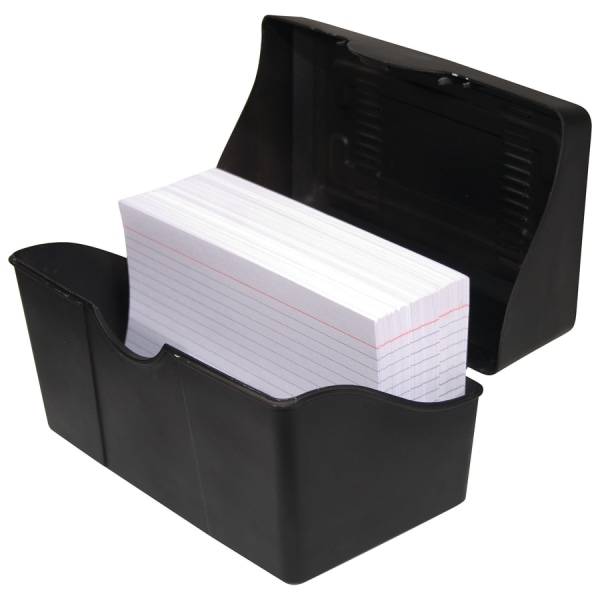 Innovative Storage Designs Plastic Card File 300-card Capacity Black