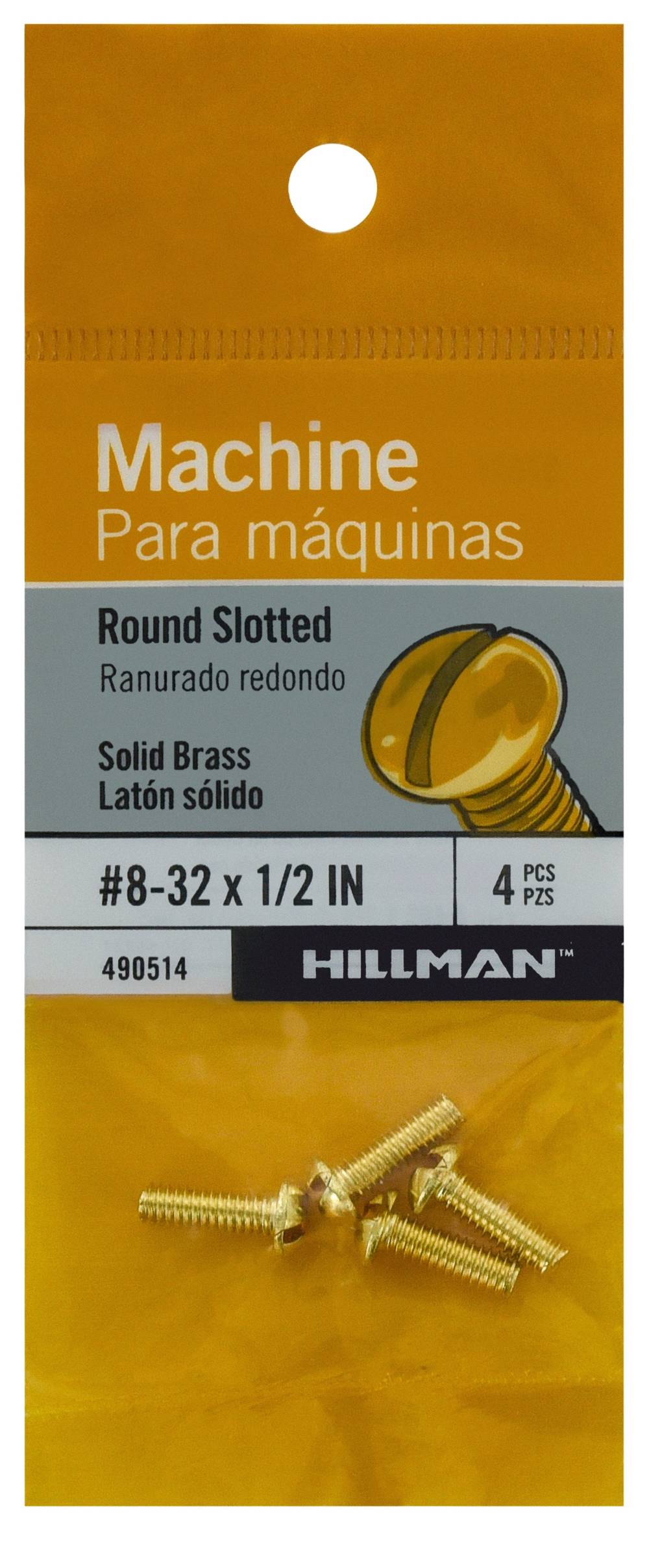 Hillman #8- 32 x 1/2-in Slotted-Drive Machine Screws (4-Count) | 490514