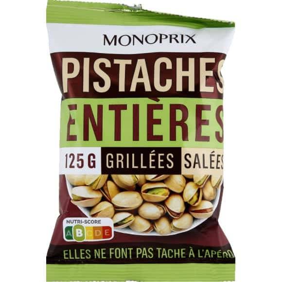 Monoprix Pistaches Entières Grillées Salées Le Sachet De 125 G