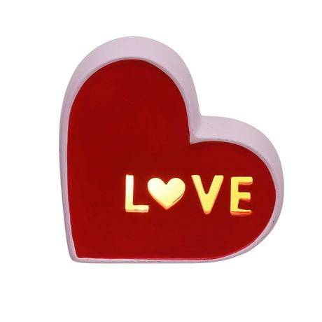 Valentine'S Day,Led Red Ceramic Hart Decor